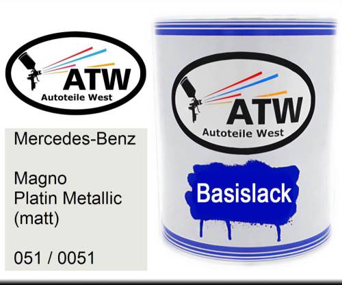 Mercedes-Benz, Magno Platin Metallic (matt), 051 / 0051: 1L Lackdose, von ATW Autoteile West.